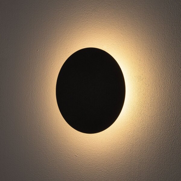 LED Wandlampe rund Ø20cm flach Metall Indirektes Licht
