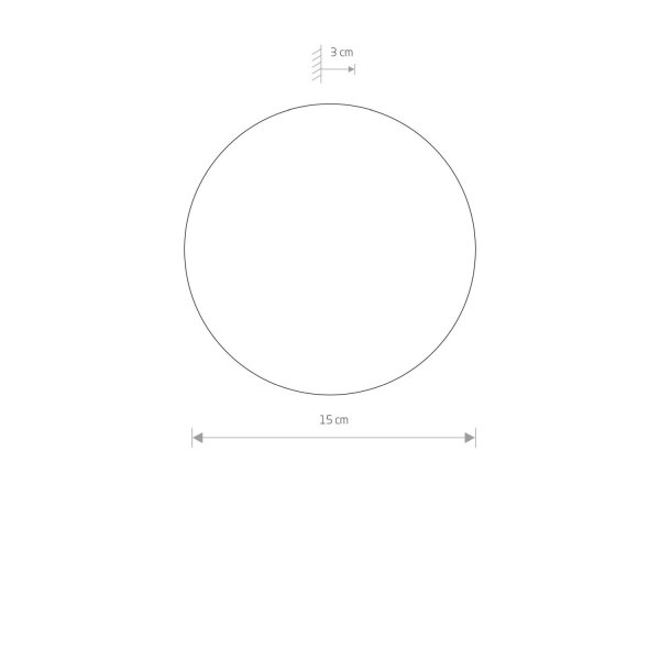 LED Wandlampe rund Ø20cm flach Metall Indirektes Licht