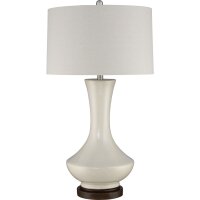 Tischlampe Weiß Retro Metall Stoff 80 cm hoch E27