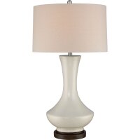 Tischlampe Weiß Retro Metall Stoff 80 cm hoch E27