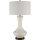 Tischlampe Weiß Retro Metall Stoff 80 cm hoch E27