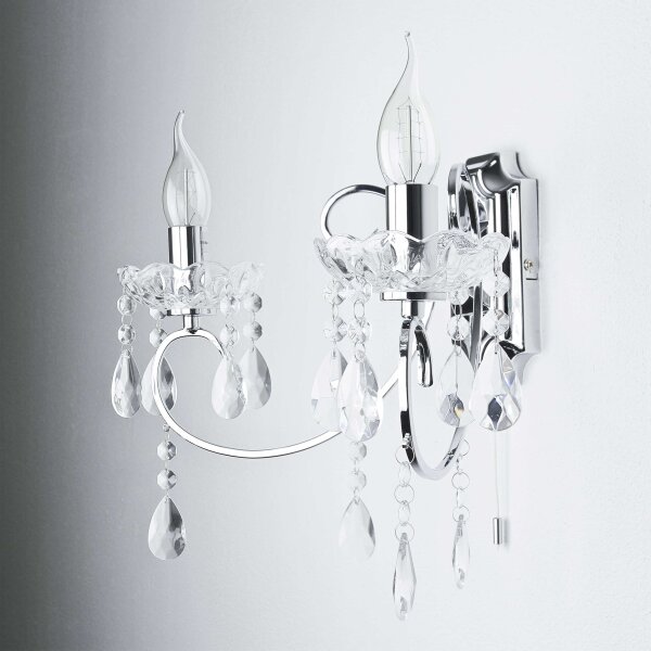 Wandlampe Kristall Klassisch 2x E14