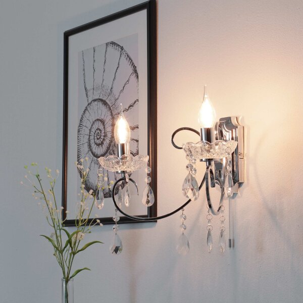 Wandlampe Kristall Klassisch 2x E14