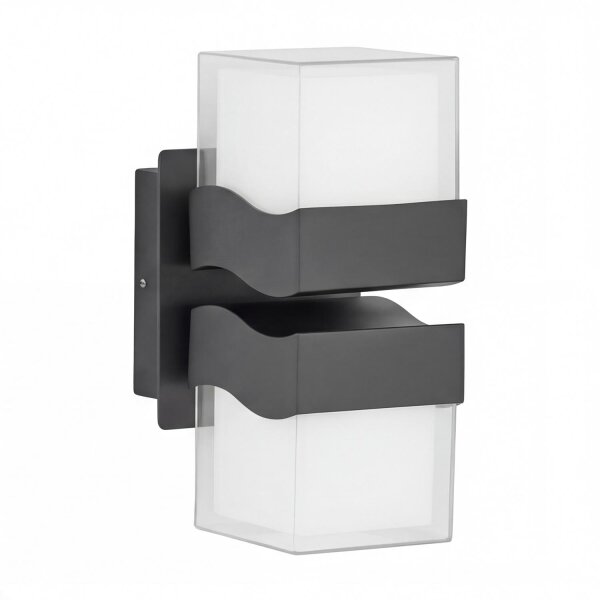 LED Wandlampe außen Up Down eckig IP54 Schwarz