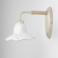 Wandleuchte E27 Rustikal Metall Keramik Holz