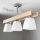Deckenleuchte E27 Glas Metall Holz 3-flammig