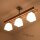 Deckenleuchte E27 Glas Metall Holz 3-flammig