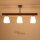 Deckenleuchte E27 Glas Metall Holz 3-flammig