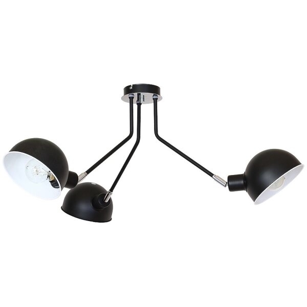 Deckenspot Metall E27 Schwarz 3-flammig Retro