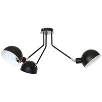 Deckenspot Metall E27 Schwarz 3-flammig Retro