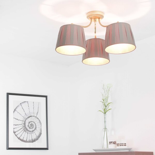 Deckenleuchte Stoff Schirme E27 Klassisch Wohnzimmer