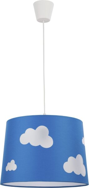 Hängelampe Weiß Blau Stoff Ø 35 cm Wolken Kinderzimmer