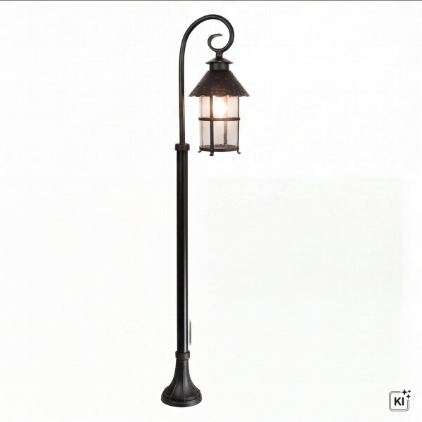 Außenlampe Schwarz 166 cm Glas Metall Rustikal elegant