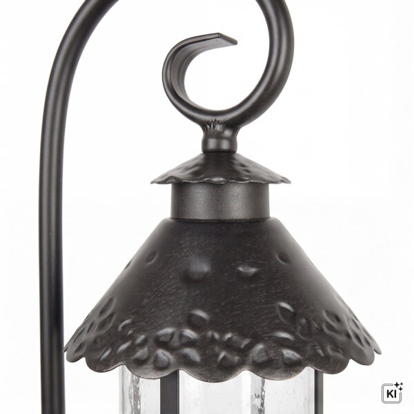 Außenlampe Schwarz 166 cm Glas Metall Rustikal elegant