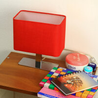 Tischleuchte Nachttisch Stoffschirm Rot 23 cm E14 Modern
