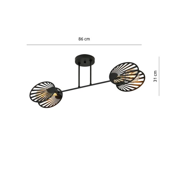 Deckenlampe Metall Schwarz 86 cm lang Modern CADMUS