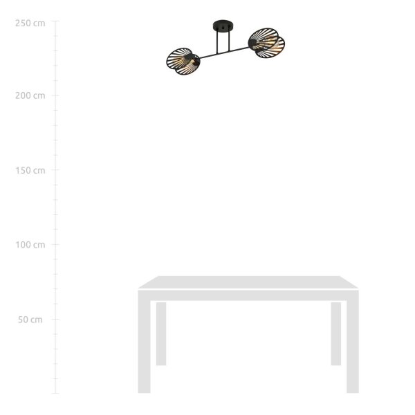 Deckenlampe Metall Schwarz 86 cm lang Modern CADMUS