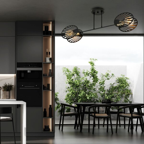 Deckenlampe Metall Schwarz 86 cm lang Modern CADMUS