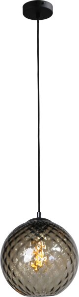 Hängeleuchte Rauchglas Schwarz Ø 30 cm E27 EASTON