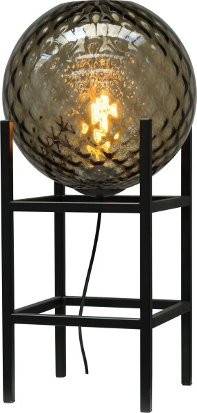 Tischlampe Schwarz Glas Metall 57 cm E27 dekorativ