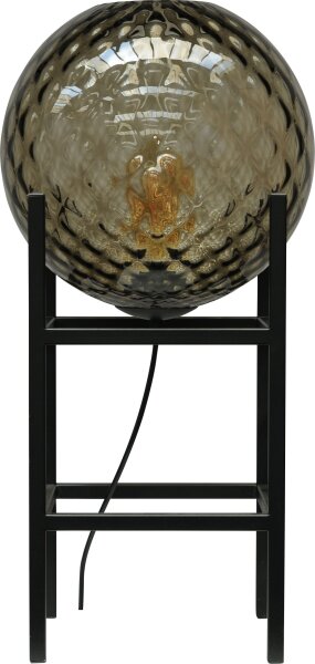 Tischlampe Schwarz Glas Metall 57 cm E27 dekorativ