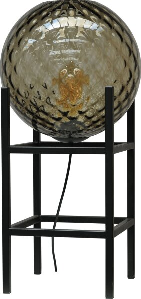 Tischlampe Schwarz Glas Metall 57 cm E27 dekorativ