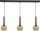Pendelleuchte Messing Schwarz 3-flammig E27 Glas Metall