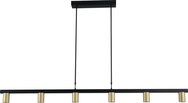 Hängelampe Gold Schwarz 160 cm breit Metall Esstisch