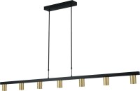 Hängelampe groß 180 cm Gold Schwarz 7-flammig...