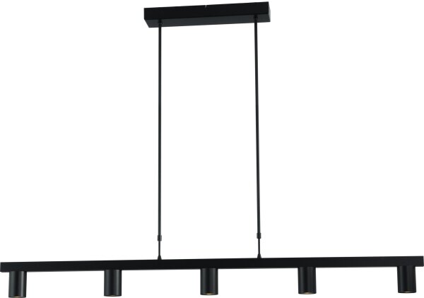 Hängeleuchte Metall Schwarz 5-flammig 130 cm lang