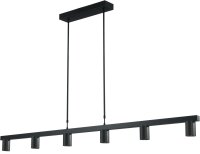 Schwarze Pendelleuchte Metall 6-flammig 160 cm
