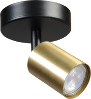 Deckenstrahler rund Schwarz Gold klein &Oslash; 11 cm