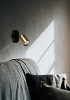 Deckenstrahler rund Schwarz Gold klein Ø 11 cm
