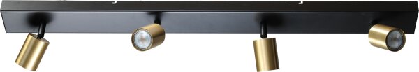 Deckenstrahler Metall Schwarz Gold 100 cm lang