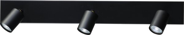 Deckenlampe Schwarz 3-flammig Metall GU10 70 cm