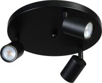Deckenstrahler Schwarz 3-flammig Metall GU10 &Oslash; 35 cm