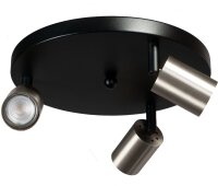Runder Spot Metall 3-flammig &Oslash; 35 cm Schwarz Nickel