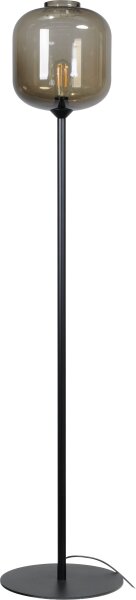 Stehleuchte Rauchglas Metall 165 cm Schwarz ELYA
