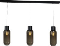Pendelleuchte Schwarz Glas Metall 3-flammig 130 cm