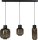Hängelampe 3-flammig 100 cm breit Rauchglas Metall