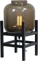 Tischlampe Schwarz Metall Glas 34 cm hoch E27 ELYA