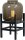 Tischlampe Schwarz Metall Glas 34 cm hoch E27 ELYA