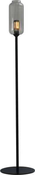 Stehlampe Schwarz 165 cm E27 Rauchglas Metall
