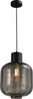 H&auml;ngelampe Glas Metall Rauch Schwarz E27 &Oslash;28cm