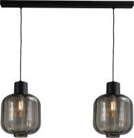 H&auml;ngeleuchte Glas Metall Schwarz...