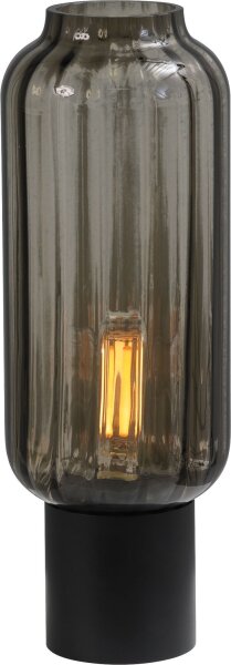 Tischleuchte Rauchglas Metall 43 cm Schwarz E27