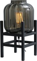 Dekorative Tischleuchte Glas Metall Schwarz 34 cm E27