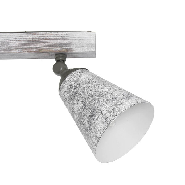 Deckenstrahler 4-flammig E27 Metall Holz B: 74 cm