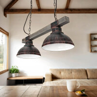 Landhaus Pendellampe Echt Holz Kupfer Antik HAKON