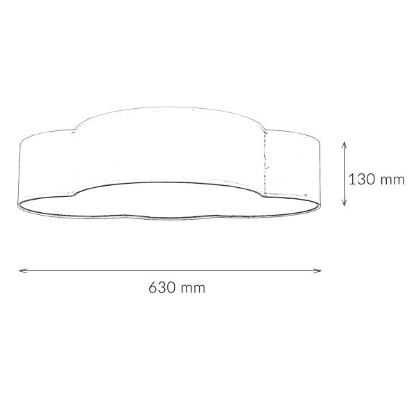 Wolkenlampe Kinderzimmer Grau Stoff 62 cm lang 4x E27